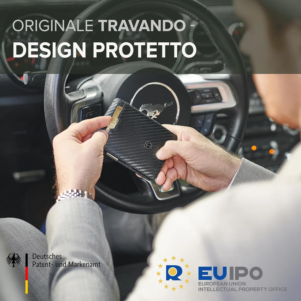TRAVANDO Portafoglio uomo sottile con Clip per Contanti BRISBANE Protezione RFID Porta carte di credito Portafogli Porta tessere slim tascabile, Portatessere Raccoglitore banconote (Carbon)