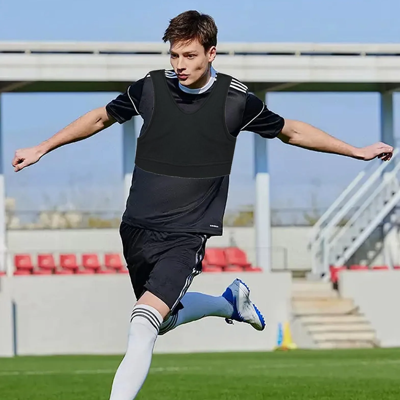 Gilet da calcio per tracker, gilet fitness da calcio, gilet sportivo per allenamento da calcio, gilet da calcio con localizzatore GPS, traspirante, per uomini e donne, senza tracker