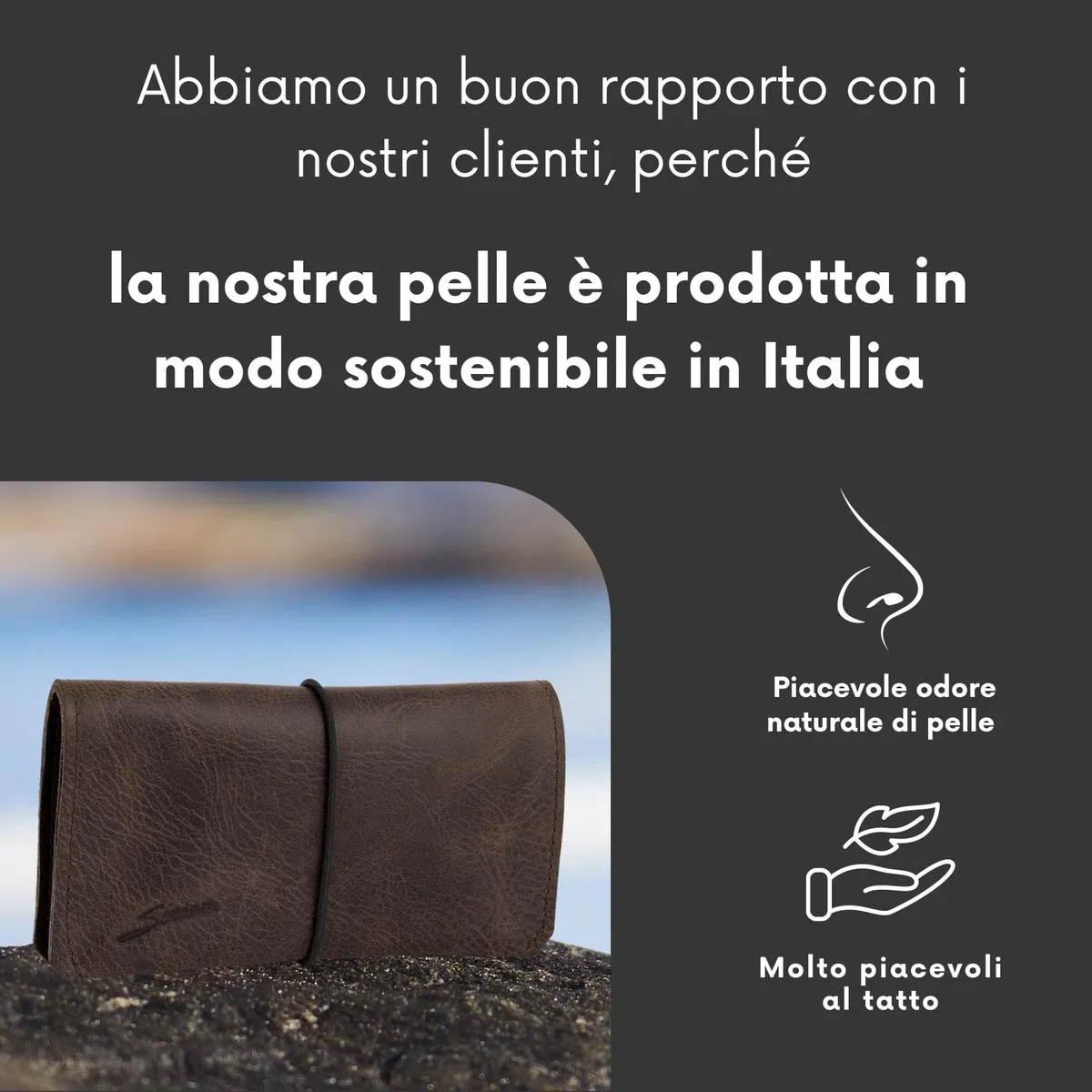 Porta Tabacco Simaru in Vera Pelle - Porta Tabacco Cartine e Filtri con Scomparto Extra per Accendino - Portatabacco Uomo Compatto 15.5x8x1 cm - Chiusura Scambiabile - Vari Colori Disponibili