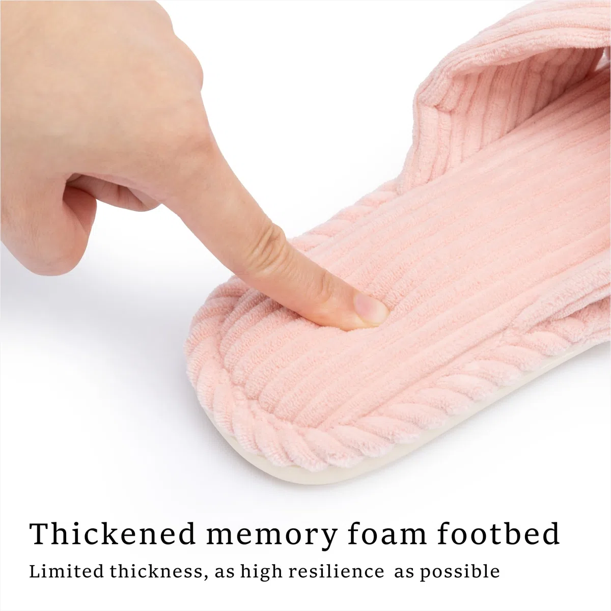Chantomoo Pantofole da Donna in Memory Foam per la Casa Camera da Letto Bagno spa Matrimonio Viaggio Ospedale Open Toe Velluto a Coste Pantofole Antiscivolo Accoglienti Confortevoli