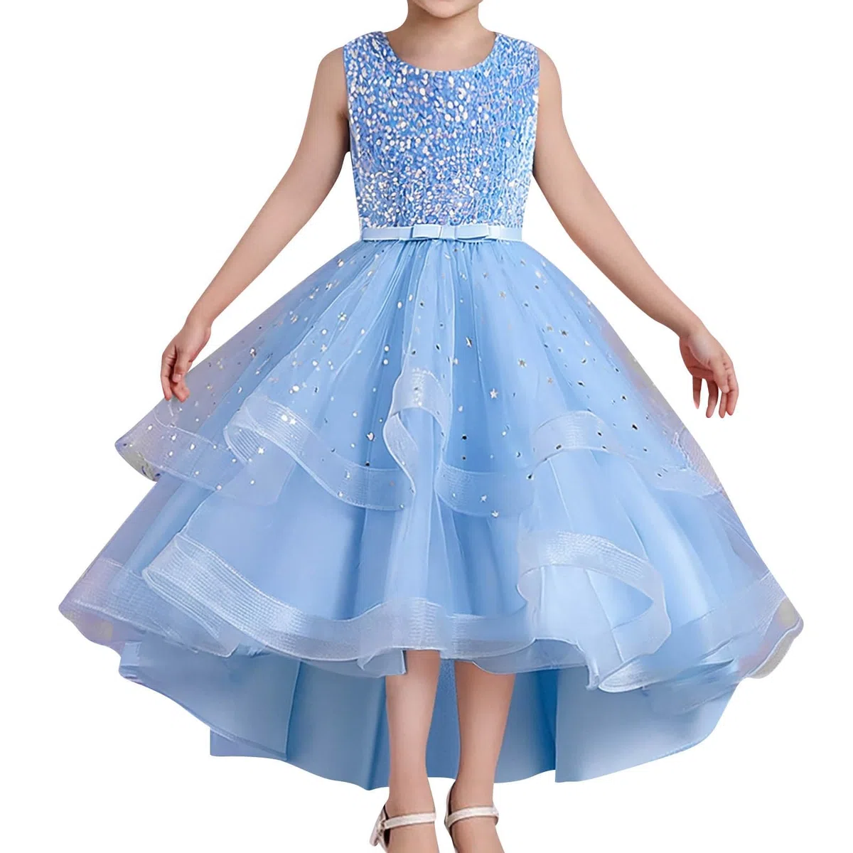 Vestito battesimo bimba-Abito da principessa per bambine con paillettes, tulle, arcobaleno, abito formale per feste di compleanno, matrimoni, damigelle d'onore, sera bambini piccoli