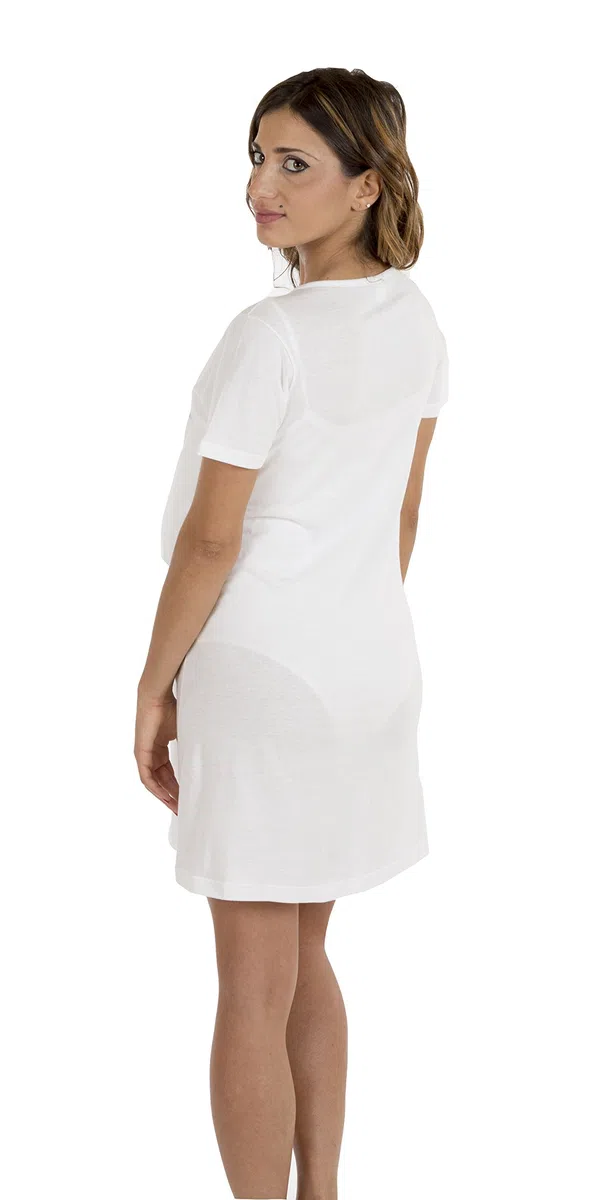Premamy - Camicia Clinica per Premaman, Modello Aperto Davanti, Cotone Jersey, Pre-Post Parto