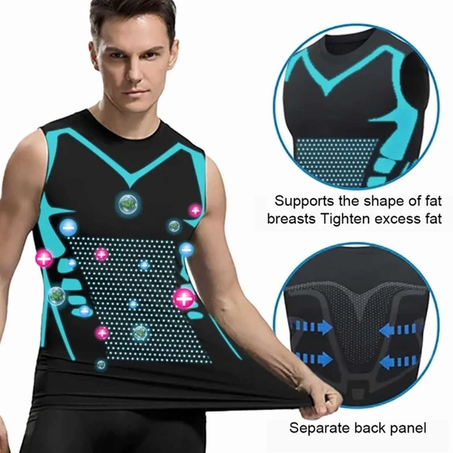 3pc Canottiera Compressione Uomo Maglia Contenitiva Snellente Modellante Pancia Dimagrante Canotta Corsa Running Traspirante Canotte Palestra Shapewear Intimo Senza Maniche Tank Bodybuilding Fascia