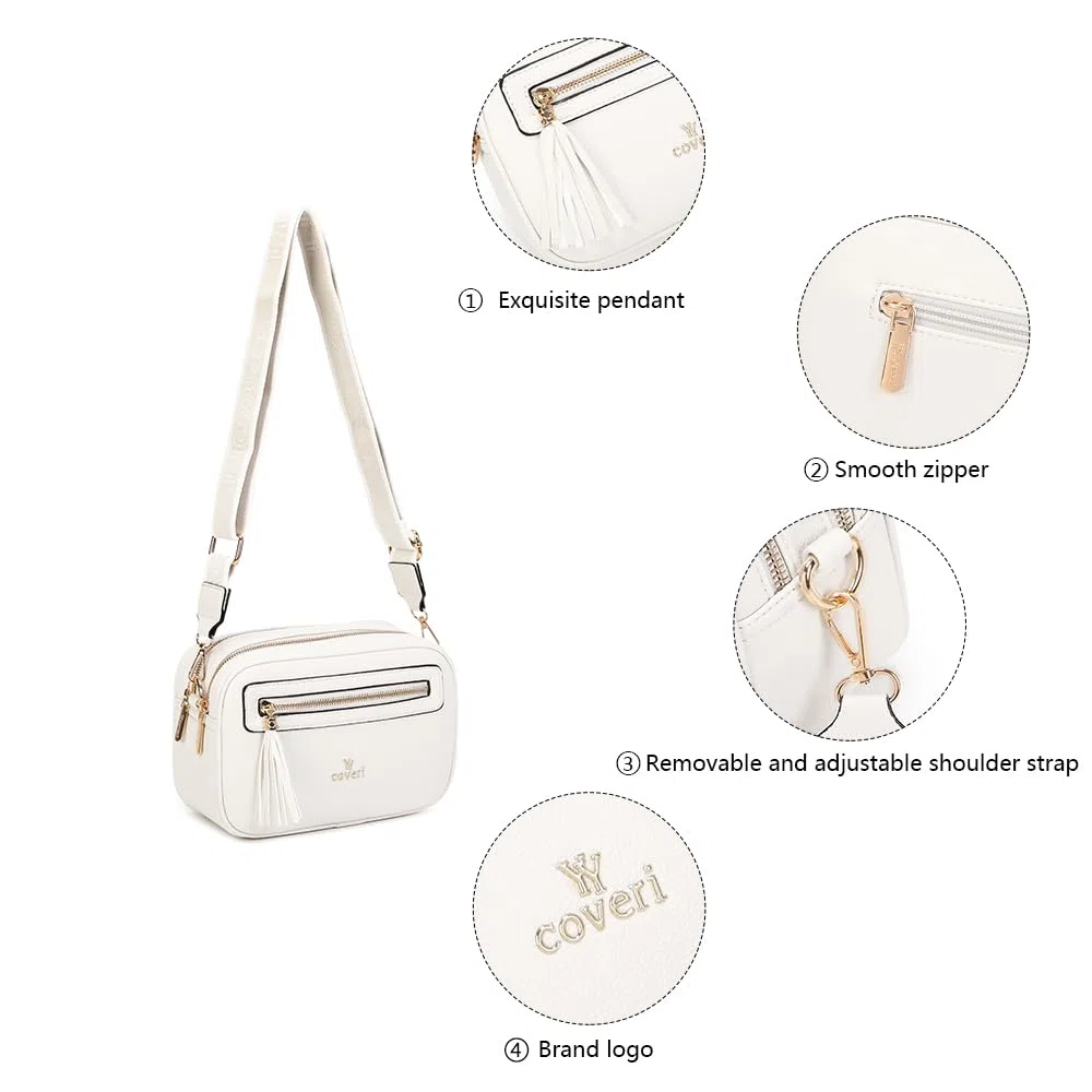 Borsa a Tracolla Donna Piccola con 2 Scomparti Capienti - Borsa Mano PU Pelle Sintetica - Borsetta Moda Borse Spalla- Crossbody Bag