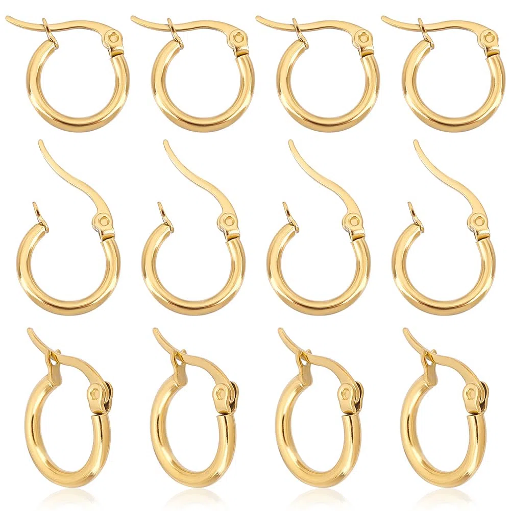 UNICRAFTALE Orecchini A Cerchio Dorati Ipoallergenici In Acciaio Inossidabile Con Perno Da Set Earwires Componenti
