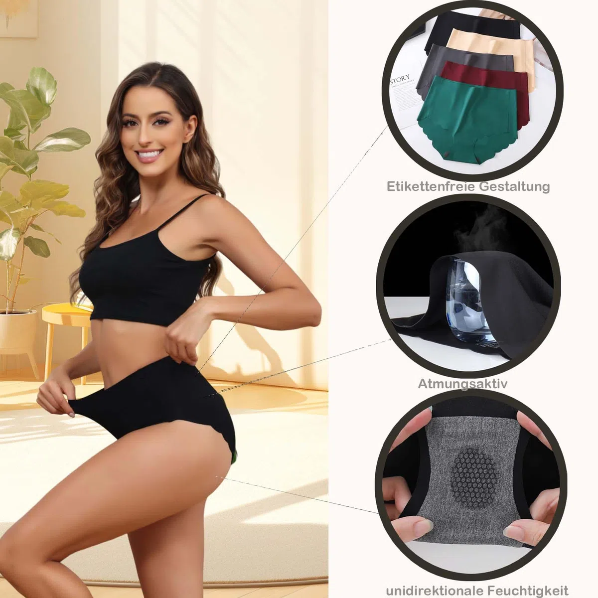 Slip Donna Senza Cuciture,Mutande Donna Vita Alta,Microfibra Culotte Donna Invisibili,Morbide Intimo Sexy Donna,Elasticizzate Comode Mutandine Donna Briefs Pacco da 4(S-3XL)