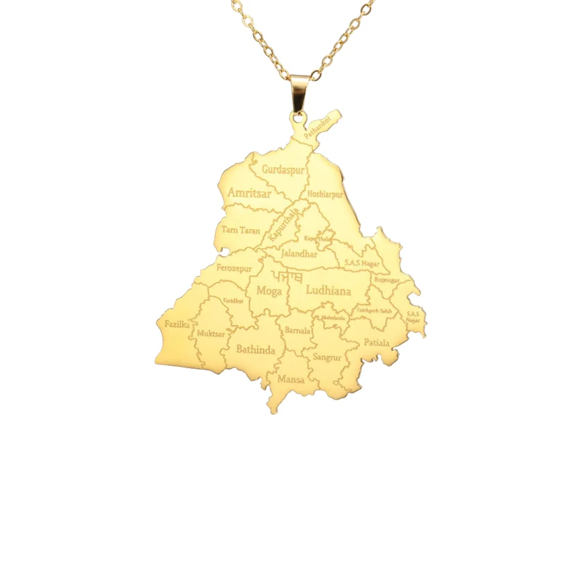 Collane da uomo e gioielli da donna India Punjab State Collane con ciondolo per donna Uomo Ciondoli color oro Catena a catena Ravel Regali Regalo di gioielli