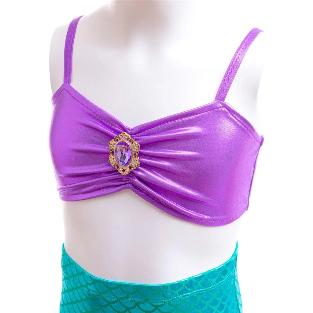 Lito Angels Vestito Costume da Bagno Tankini Due Pezzi Principessa Squame di pescecon Gonna per Bambina Taglia 2-9 Anni