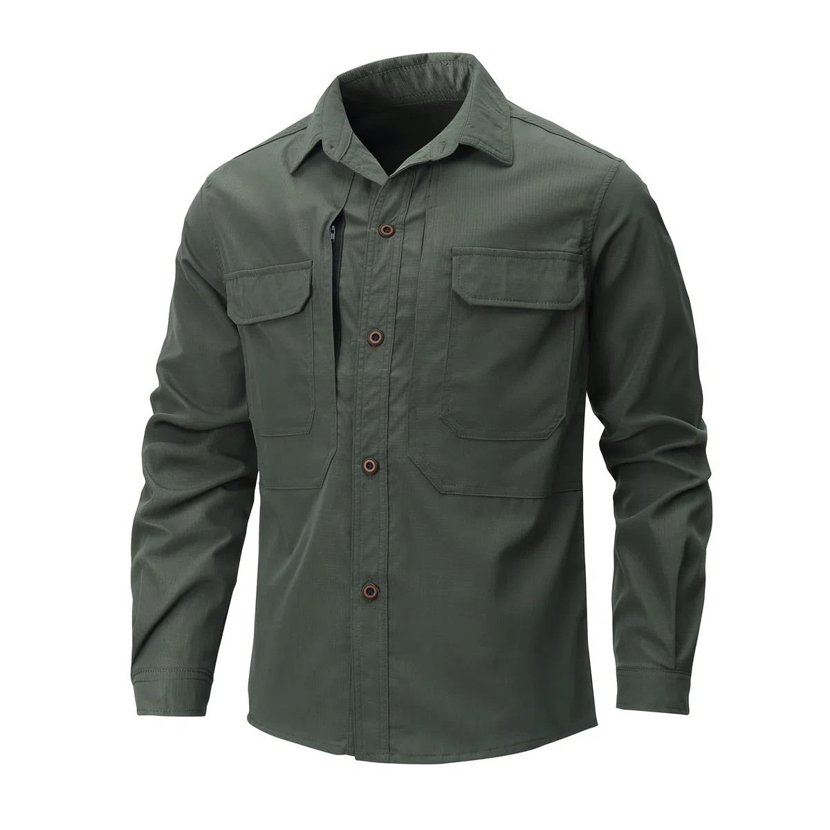 Camicia da Uomo a Maniche Lunghe Casual Traspirante Leggera Sportiva Camicia Safari Protezione UV Funzionale Shirt per Pesca Trekking