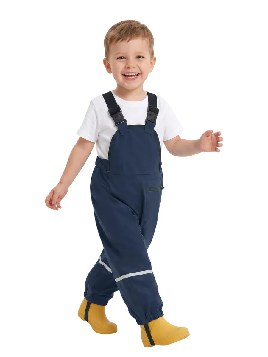 Volunboy Pantaloni Impermeabile Bambini 1-5 Anni, Leggeri, Regolabile, Pantaloni Fango, Salopette Antipioggia