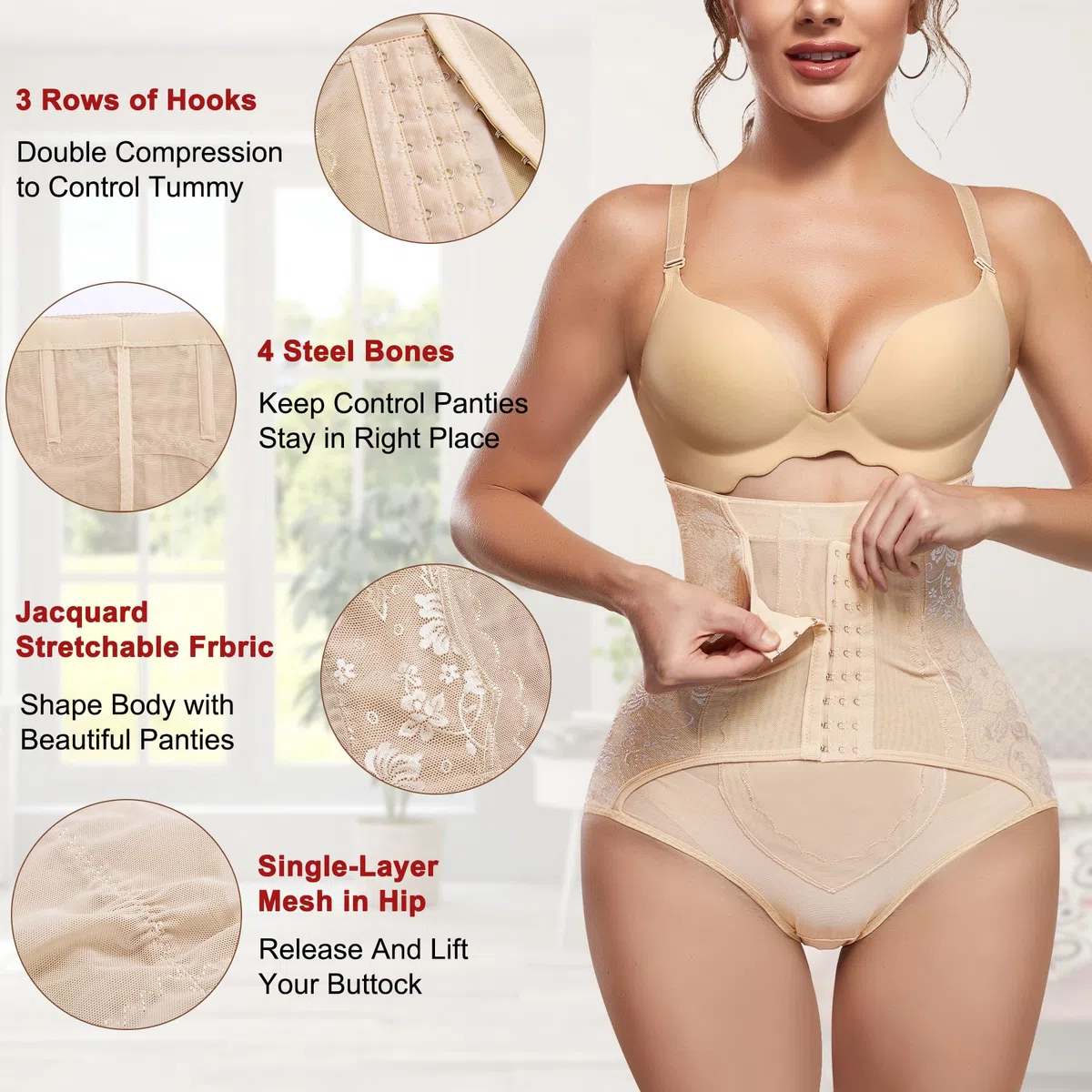 KUMAYES Mutande Contenitive Donna pancera Contenitiva a Vita Alta Dimagrante Intimo Modellante Pancia Piatta Shapewear
