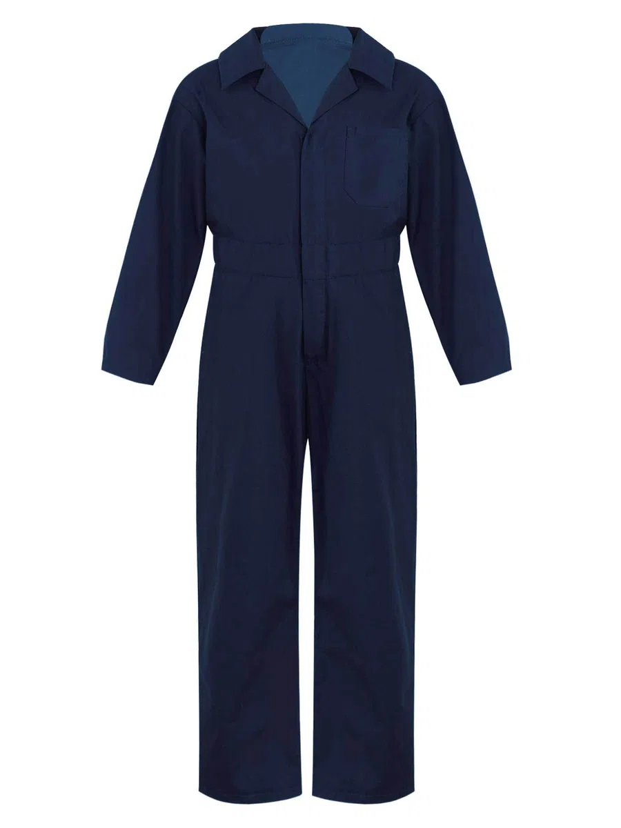 Salopette da Lavoro Bambini Ragazzi Tuta Intera a Manica Lunga Tuta Meccanico Protettiva con Cerniera e Tasca Romper Pagliaccetto Tinta Unita Workwear