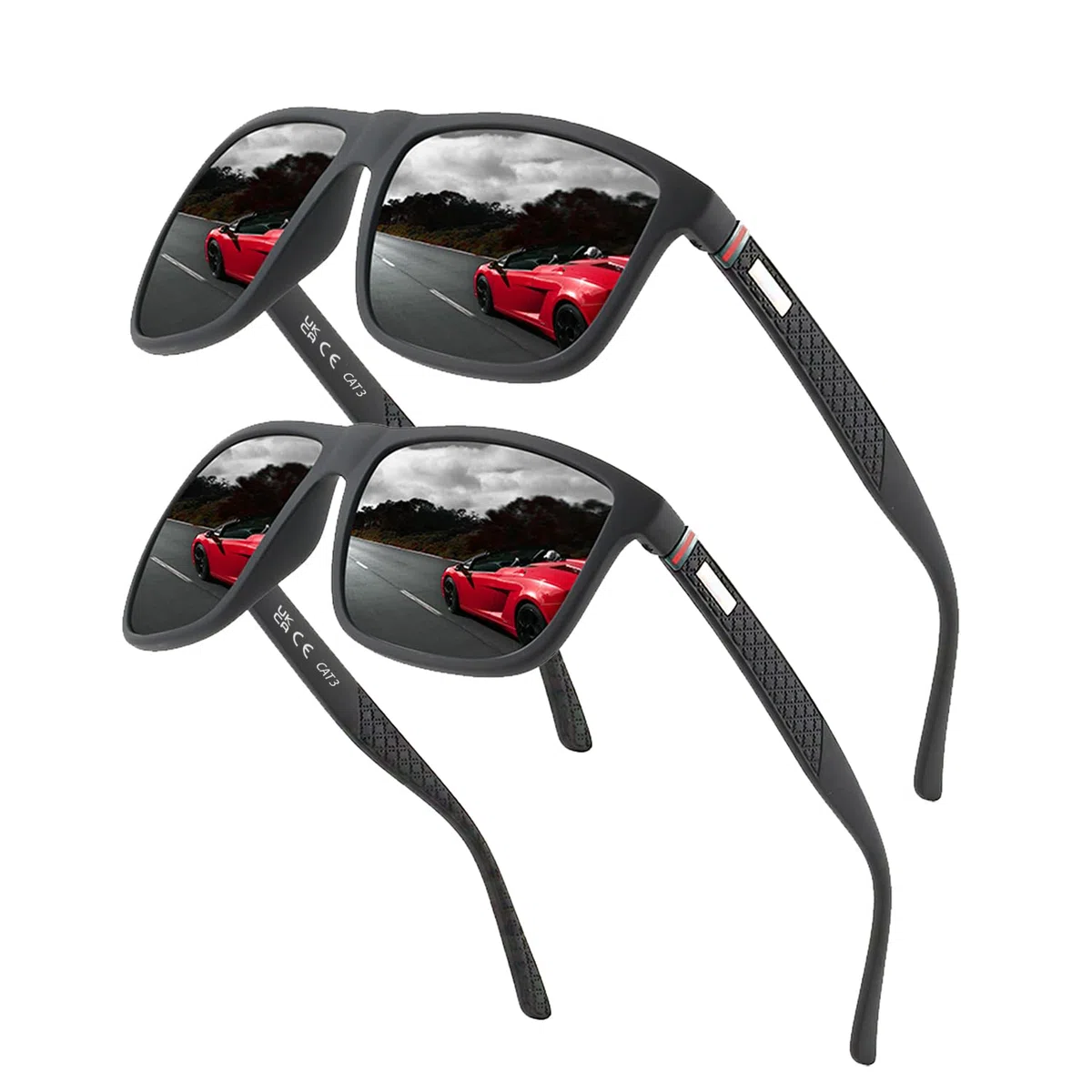 Occhiali da Sole Polarizzati Uomo Donna, Occhiali Vintage Eleganti Montatura Classica, Lenti Pilota HD, Golf Guida Pesca Occhiali da Viaggio Sport all'Aria Aperta Moda Occhiali da Sole