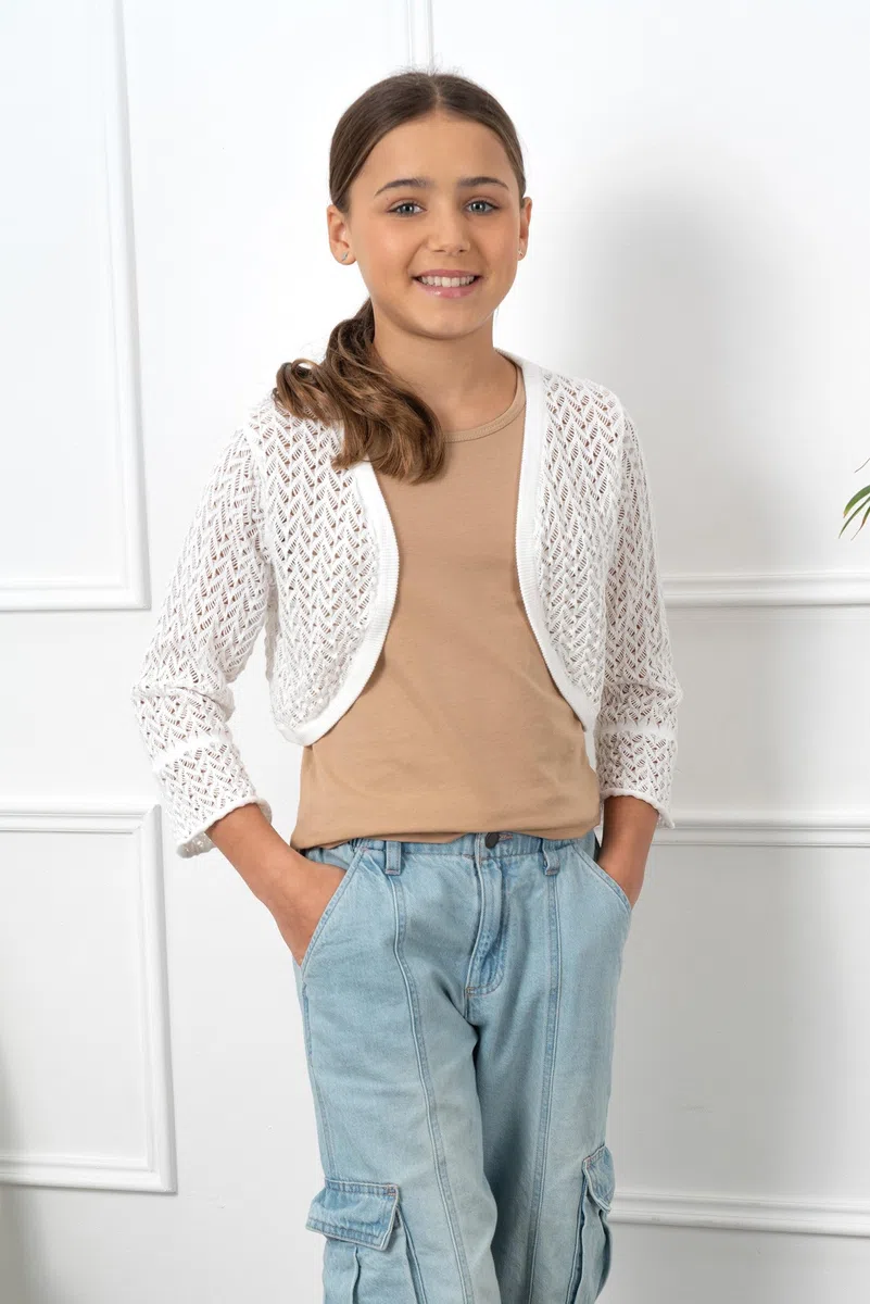 Bolerose Ragazze Manica Lunga Bolero Cardigan a Maglie Larghe Bambini