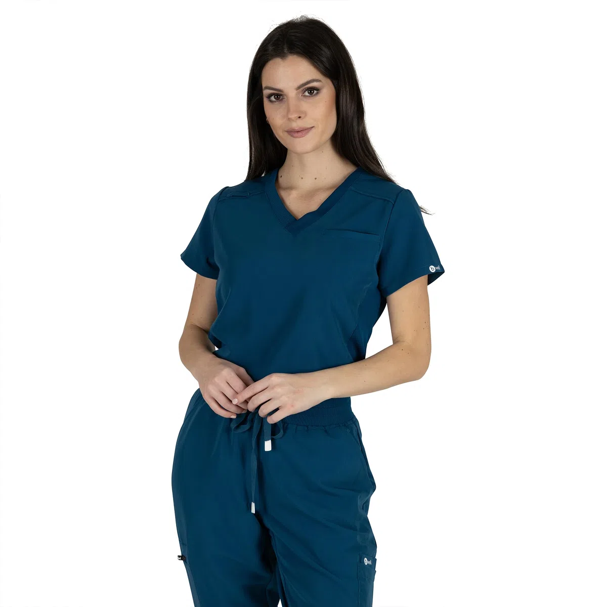B-well Julia Casacca Medico Donna Divisa Sanitaria Uniforme Infermiera Maniche Corte Spandex