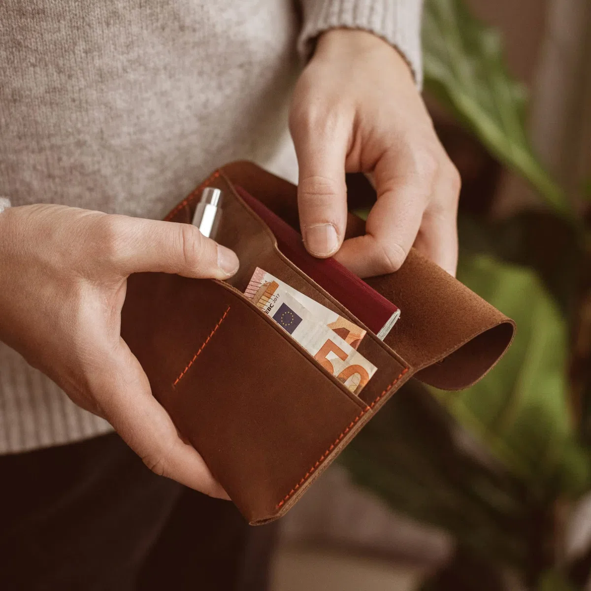 DONBOLSO Porta Passaporto da Viaggio Miami | Cartella Organizer per Passaporti in Pelle | Portadocumenti da Viaggio Uomo e Donna | Marrone-Marrone