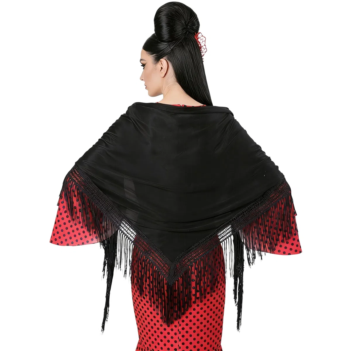 Wildarms Scialle di Siviglia Ricamo con Frange per Fenicottero Fiera Costume Danza Tradizionale Donna