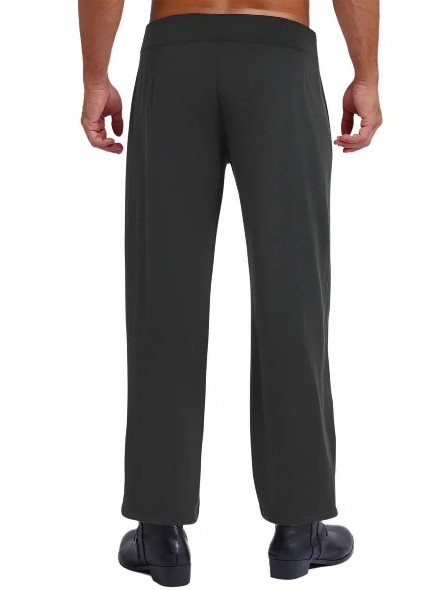Alvivi Pantaloni da Ballo Sala Professionale Uomo Pantalone a Vita Alta Danza Classica Abbigliamento da Danza Standard Sala Samba Rumba Tango Pattinaggio Artistico