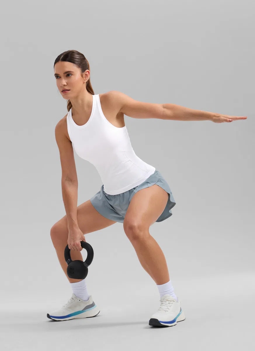 CRZ YOGA Canotte da Donna Senza Cuciture Camicie a Collo Alto da Allenamento con Retro Scollato