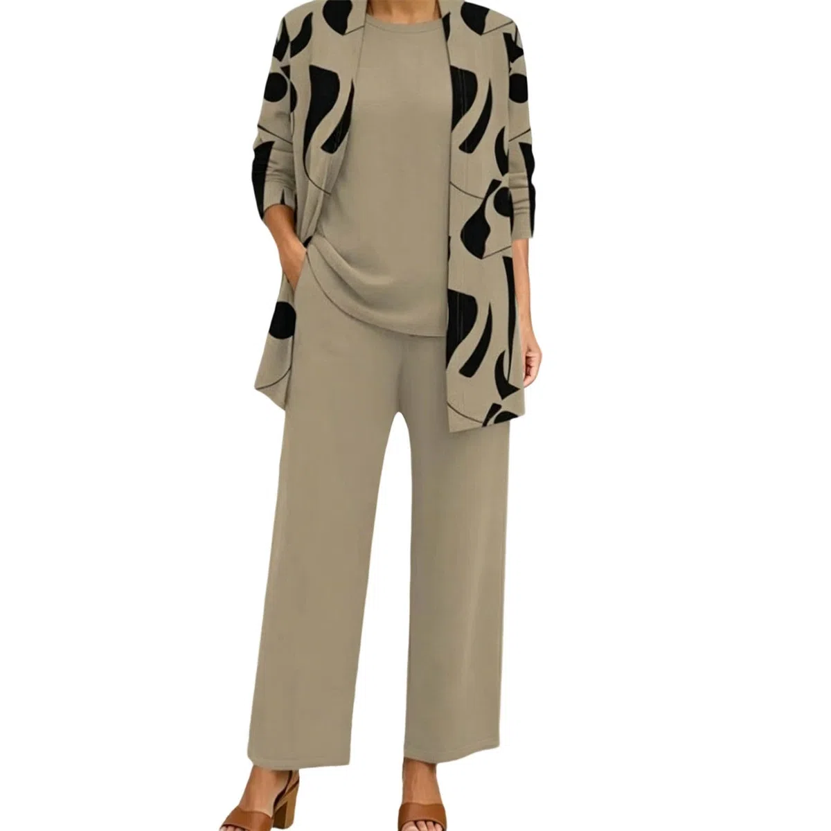 Generico Completo Donna Elegante Tailleur 3 Pezzi Curvy Abiti da Cerimonia con Pantaloni Completi Eleganti Vestiti per Business e Matrimoni
