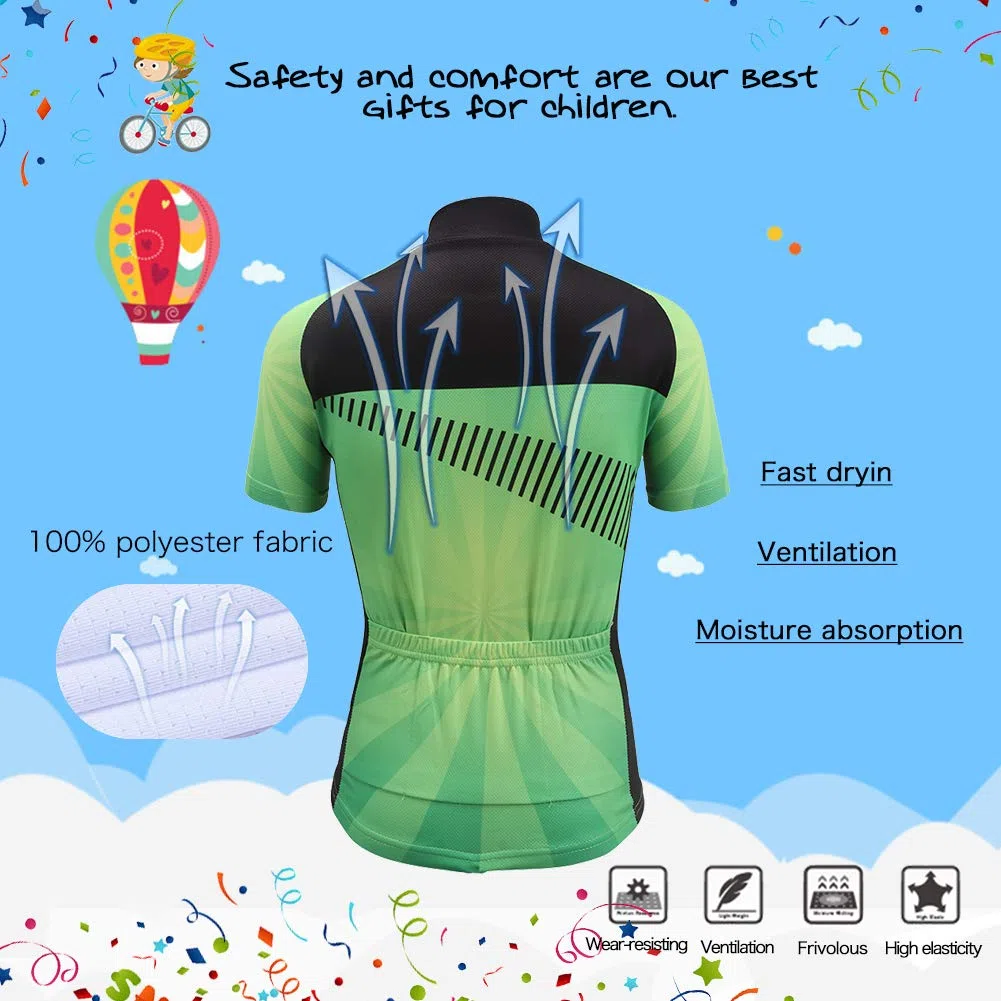 Unisex Bambino/Bambina Sportiva Maglia e Pantaloncino Shorts Ciclismo Bicicletta