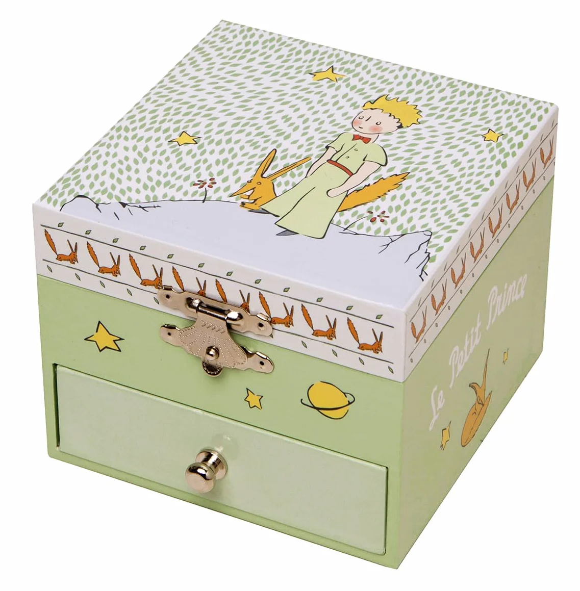 Trousselier - Il Piccolo Principe Carillon Bambino - Scatola dei Tesori e Carillon Bambina e Bambino - Regalo Bambini - Fosforescente - Musica La Valse d'Amélie Poulain - Regalo Battesimo Bimbo