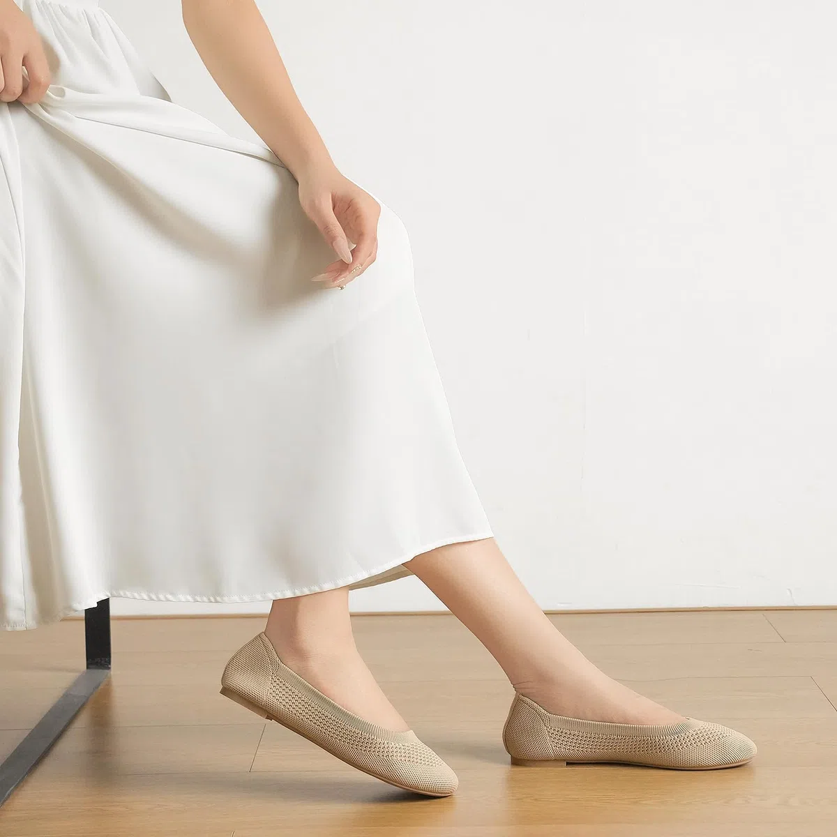 Ballerine Donna Piatte Basse Scarpe Comode con Punta Rotonda Eleganti Ballerines per Maglia Comode Ballerine Slip-on Scarpe