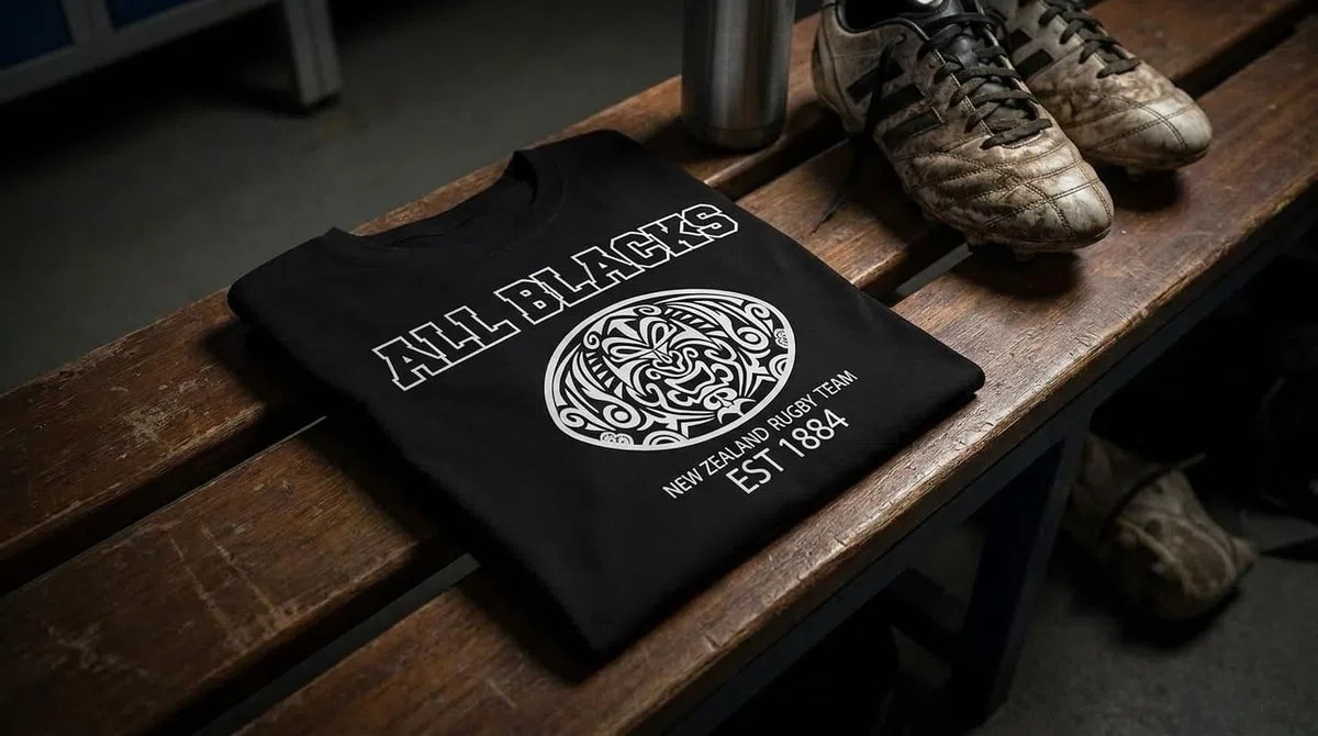 Rule Out Maglietta da Uomo di Rugby. all Blacks. Squadra Nazionale Rugby Nuova Zelanda. Casual Wear