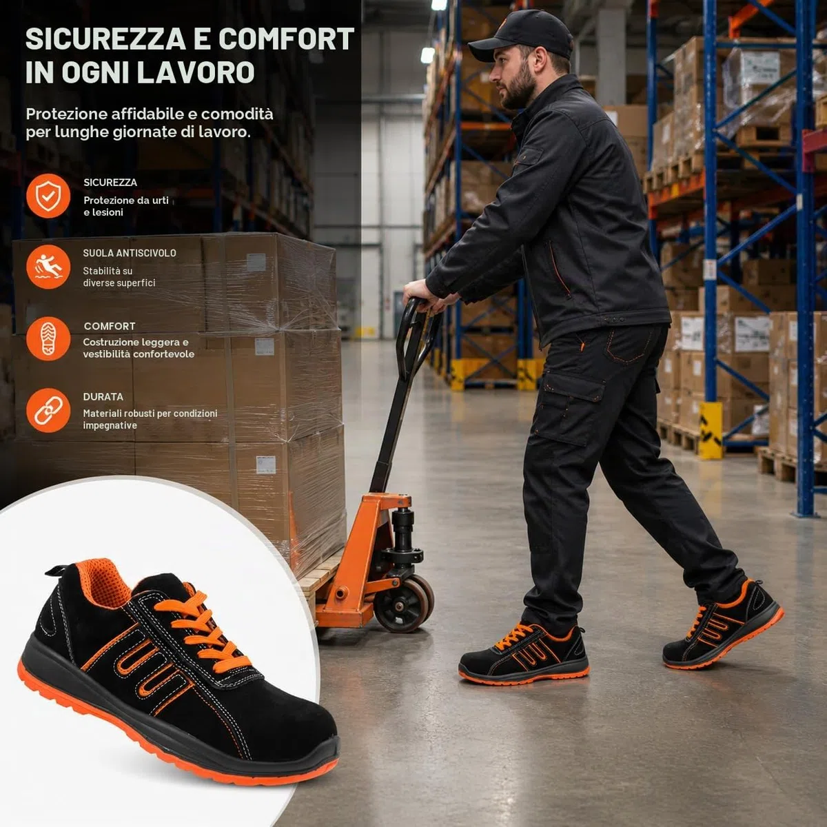 Urgent - Scarpe antinfortunistiche da lavoro, unisex, modello 216 S1 EN ISO 20345