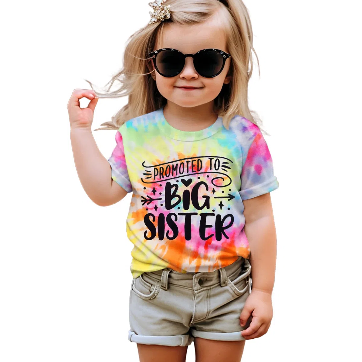 Big Sister - Maglietta per bambini con annuncio per ragazze, top estivo, a maniche corte, per bambini, in cotone, per fratelli