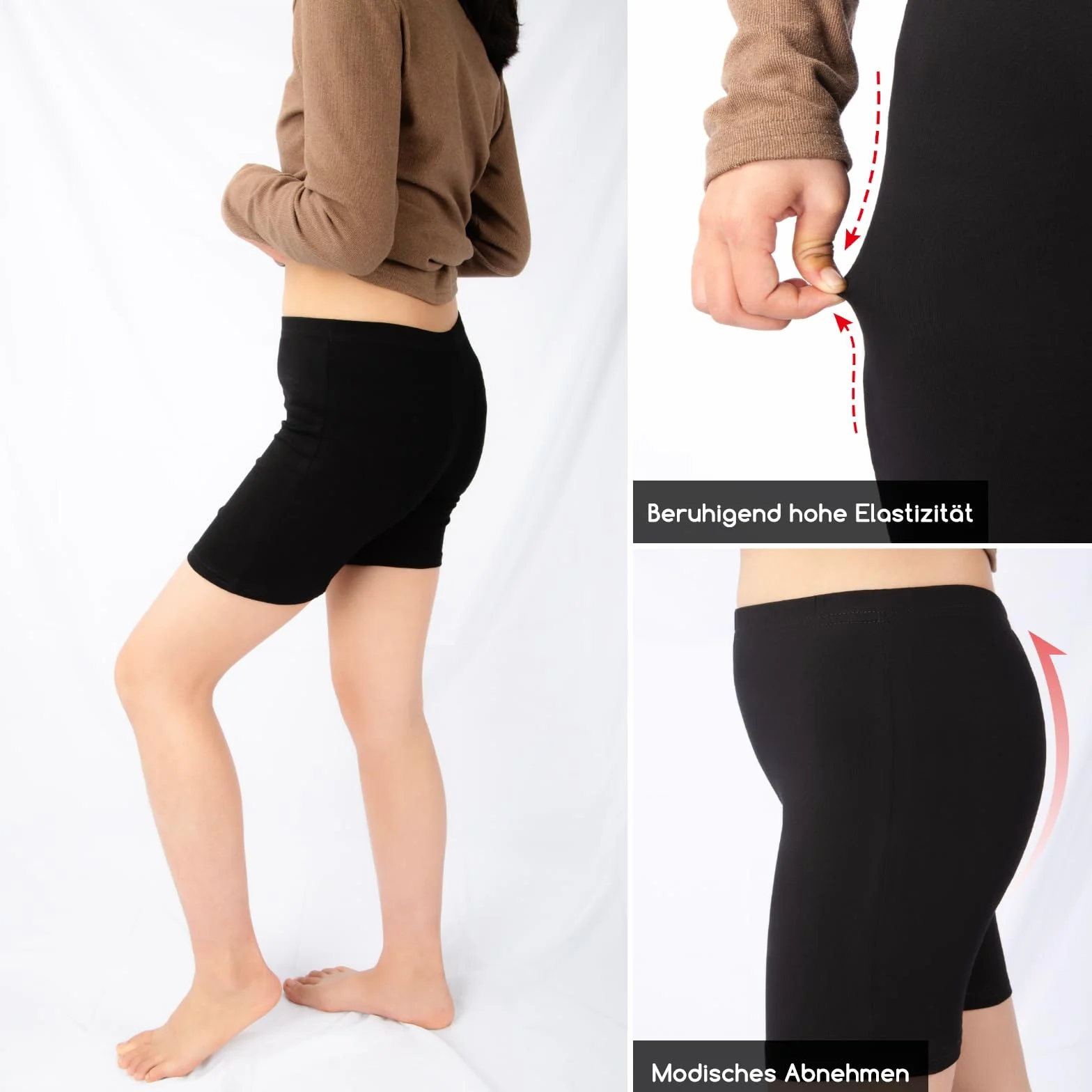 Pantaloni da ciclismo per bambini, leggings corti da ragazza, pantaloni sportivi da ragazza, pantaloni da ginnastica in cotone, da 5 a 14 anni