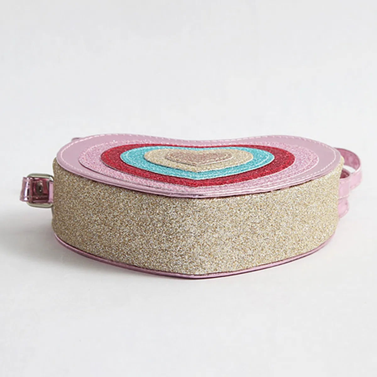 Milya DE - Borsa a tracolla in pelle PU a forma di cuore con fiocco principessa, mini borse, per bambini a tracolla