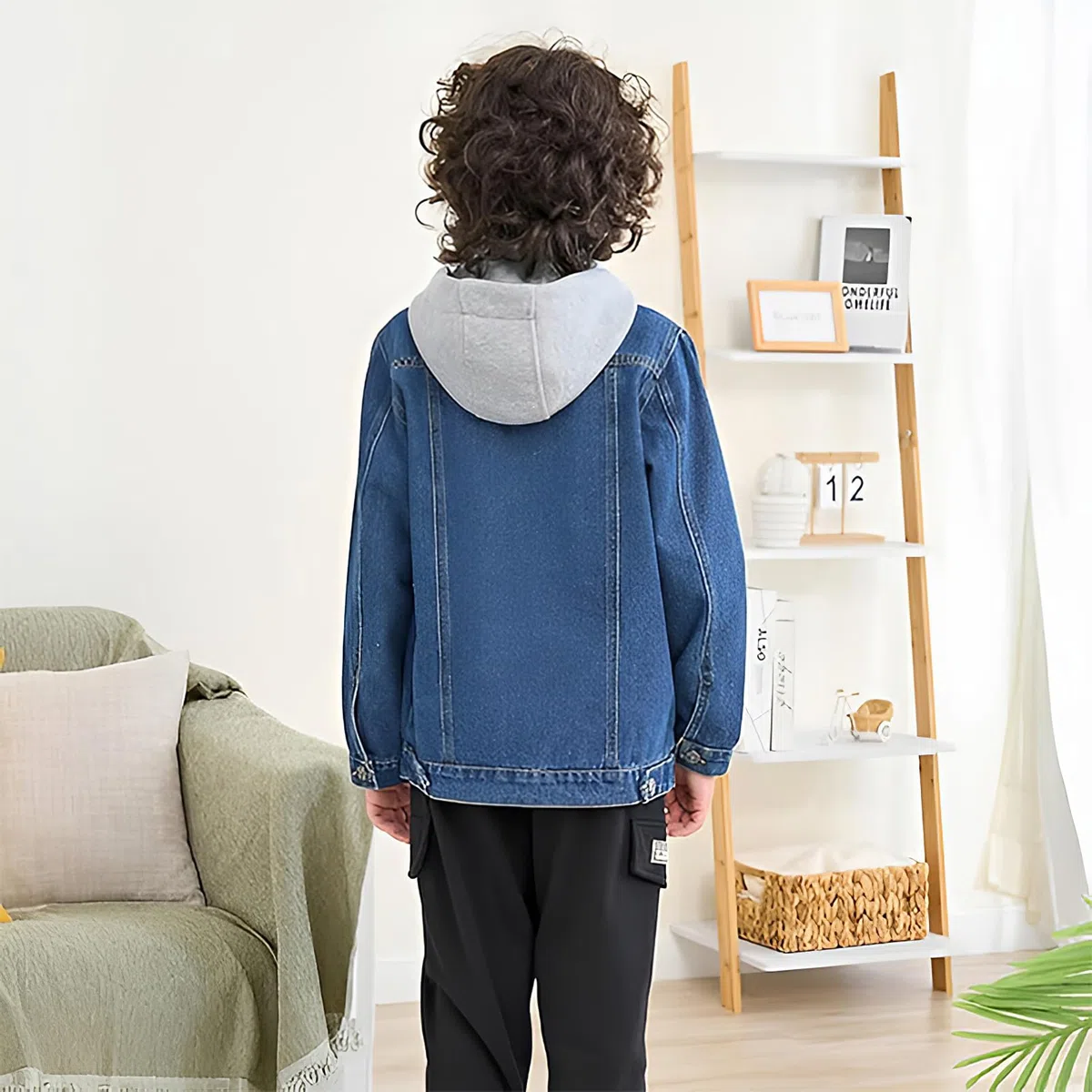 amropi Bambini Ragazzi Giacca di Jeans con Cappuccio Denim Giubbotto Casual Giubbino Jacket