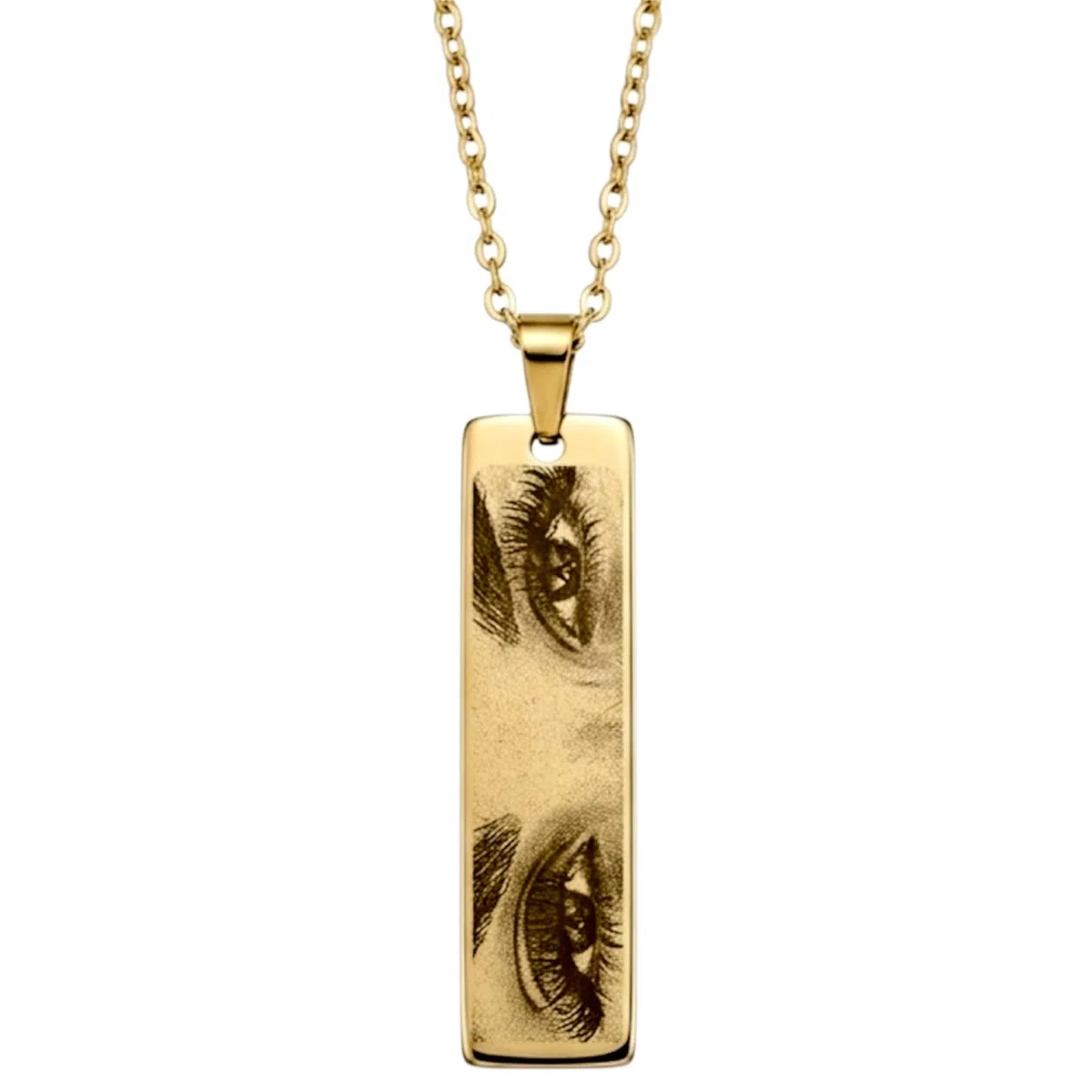 Collana con foto incisa occhi con fotografia personalizzata - Collana con foto incisione sguardo - Incisione laser nitida e perfetta - Made in Italy