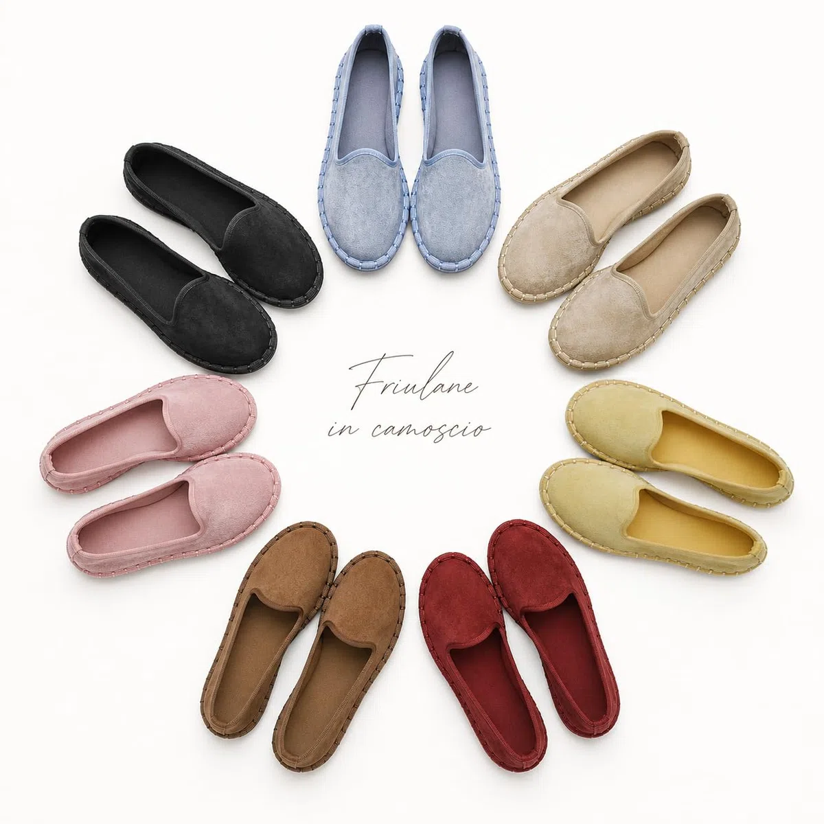 IF Fashion Ballerine Friulane Scarpe Veneziane da Donna in Cinigia/Camoscio Sintetico 24012