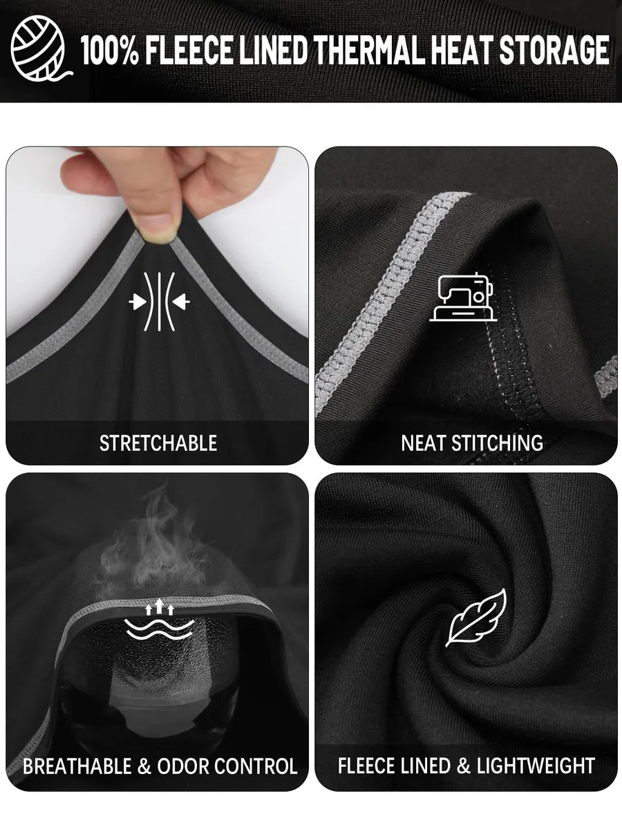 Biancheria Intima Termica Uomo, Biancheria Funzionale Uomo Quick Dry Maglia Termica Invernali da Sport Compression Baselayer per Corsa Ciclismo Calcio