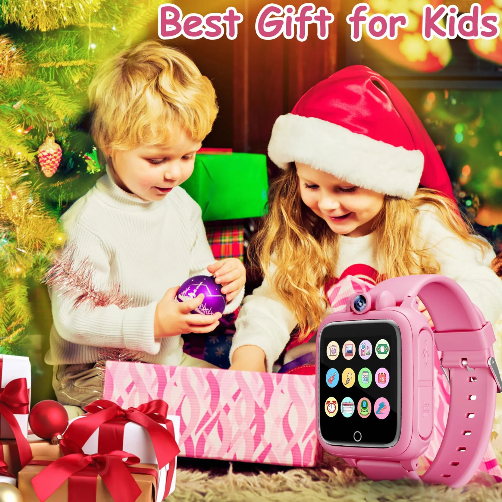 Smartwatch per Bambini, Orologio Bambina, 26 Giochi, Contapassi, Calorico, Fotocamera, Musicale, Torcia, Sveglia, Giocattoli Educativi, Regali di Natale per ragazze e ragazzi dai 2 ai 13 anni