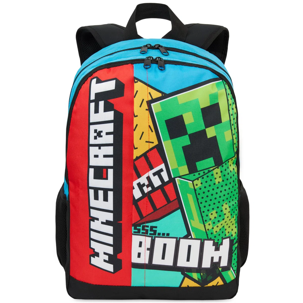 Get Trend Minecraft Zaino Scuola Ragazzo Zip, Borsa Zaino Scomparti Spallacci Imbottiti Regolabili Pannello Dorsale Scuola e Gite (Multi Minecraft)