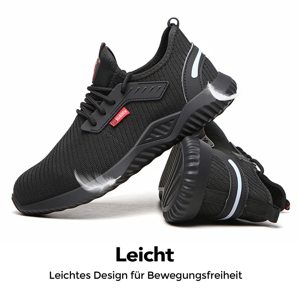 SUADEX Scarpe Antinfortunistiche Uomo Donna Leggere Scarpe da Lavoro Ammortizzazione Leggeree Sportive CantierTraspiranti Sicurezza con Puntale in Acciaio EU 37-48