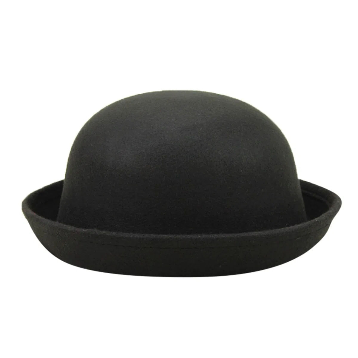 Coneflower Elegante Cappello a Bombetta Panama per Adulti Solido Roll Up Brim Cappello a Bombetta Cappello Uomo Donna Classico Lana Rotondo Bombetta Cappelli Cappello Secchio Cappello Due