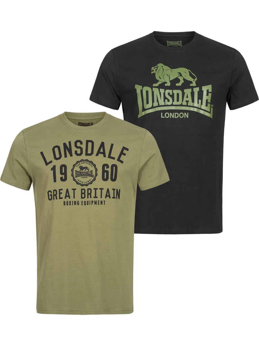 Lonsdale Bangor Double Pack T-Shirt Uomo (Pacco da 2)