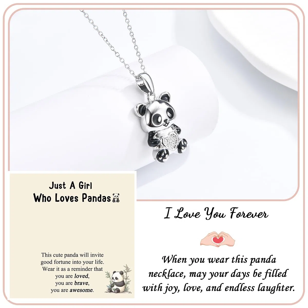 Regali Panda per ragazze, collana panda in argento per bambini, regali di compleanno, Natale e laurea per ragazze adolescenti, riempitivi per calze di Natale