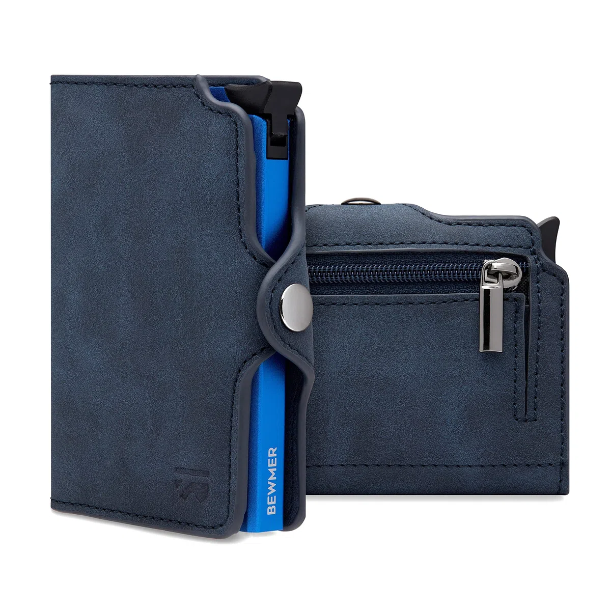 BEWMER Porta Carte di Credito 1 Schermato | Portafoglio Slim da Uomo e Donna | Porta Tessere e Documenti con Rfid Protection e Fermasoldi in Carbon Fiber