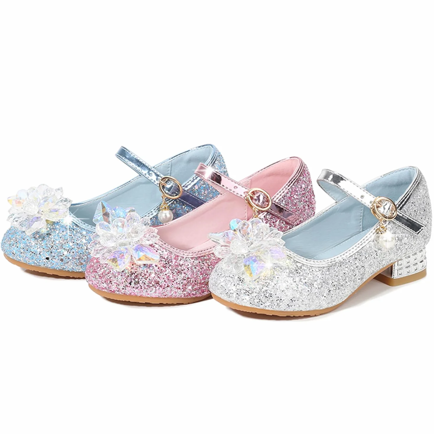 New front Bambine e Ragazze Scarpe col Tacco Principessa Scarpe da Principessa Scarpe per Costumi e Travestimenti Natale Carnevale martedì Grasso Regali Compleanno Antiscivolo
