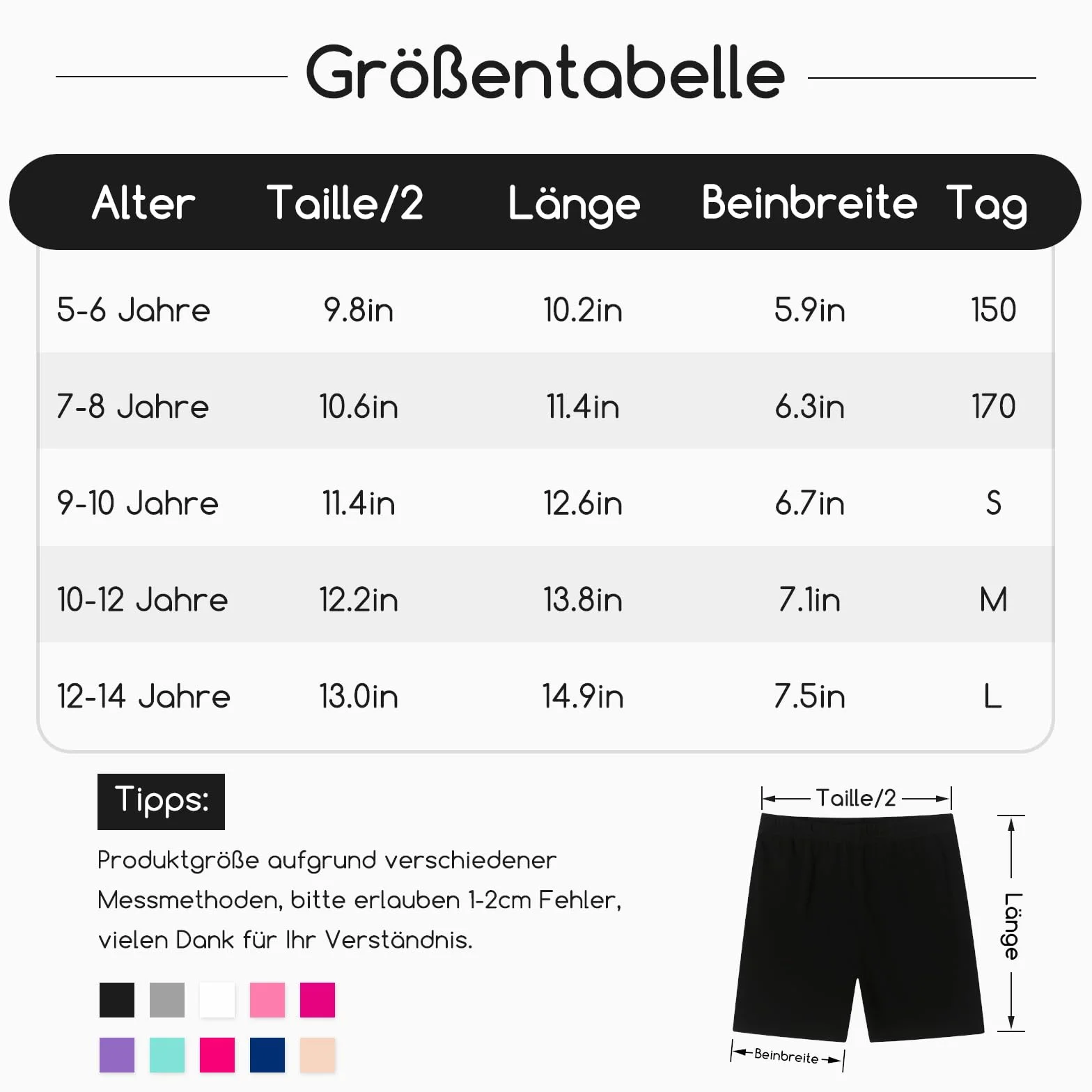 Pantaloni da ciclismo per bambini, leggings corti da ragazza, pantaloni sportivi da ragazza, pantaloni da ginnastica in cotone, da 5 a 14 anni