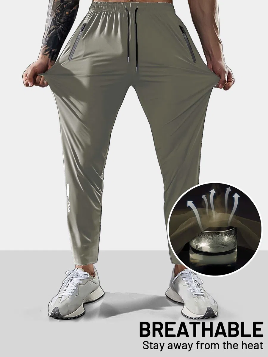 Hidkat Pantaloni da trekking da uomo, ad asciugatura rapida, leggeri, pantaloni da pesca all'aperto, resistenti all'acqua, con tasche con cerniera
