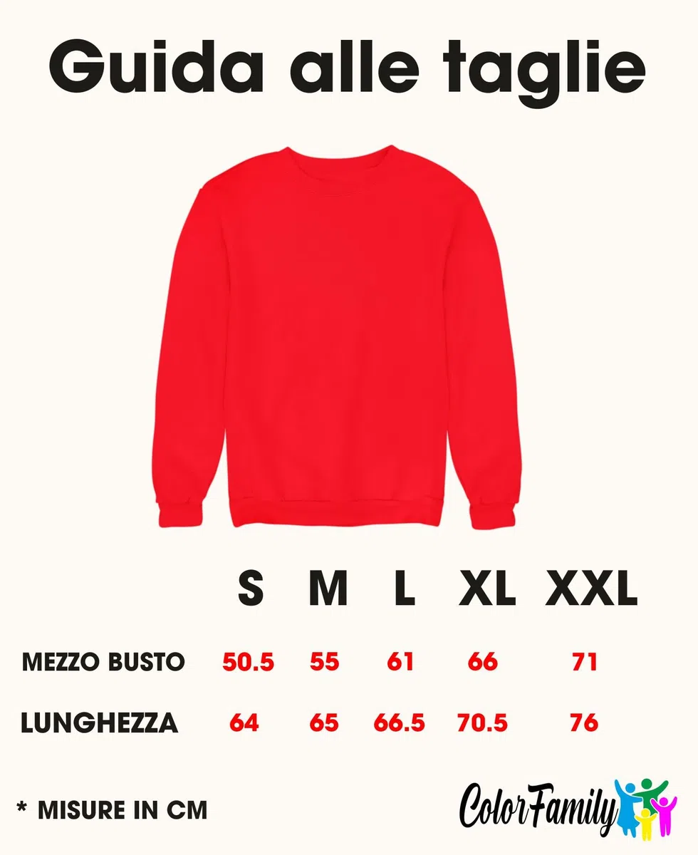 Colorfamily Felpa Personalizzata Girocollo Uomo Donna con Nome e Foto, Personalizzata con Logo o Testo, Idea Regalo, Stampa di Alta qualità