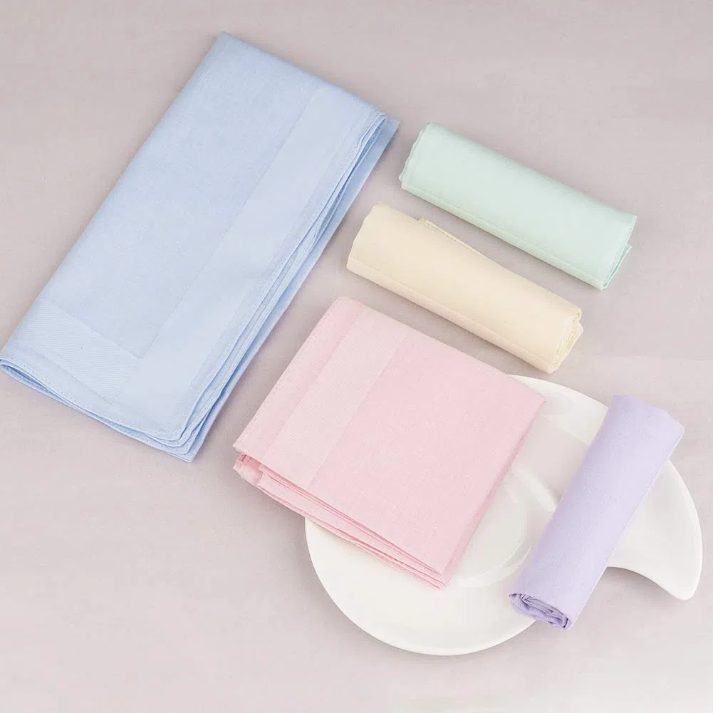 HOULIFE Fazzoletti da donna in 100% cotone 60S morbido tinta unita caramelle colore fazzoletti per festa di nozze 5/10 pezzi 16x16/40x40cm