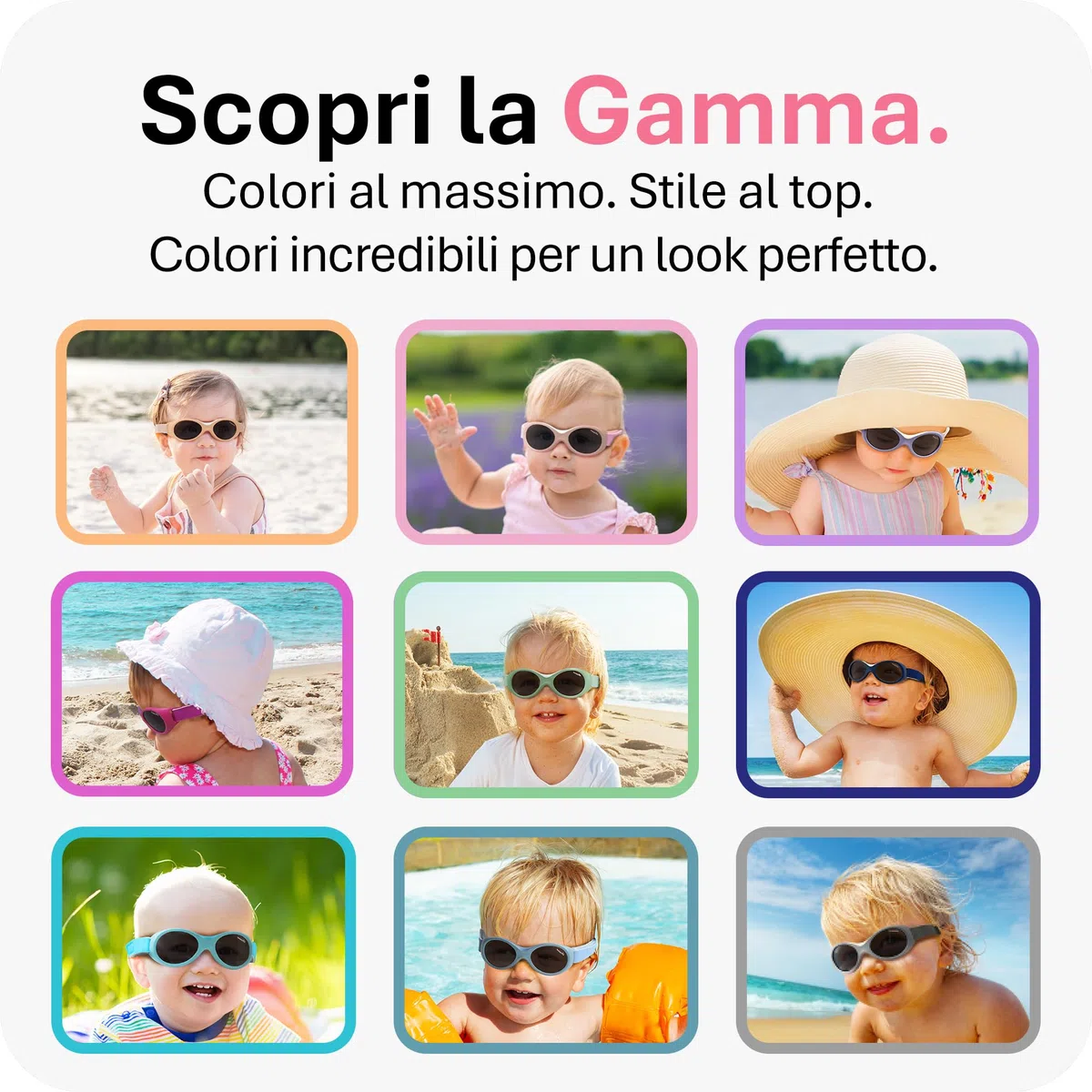 Mausito Occhiali da sole bambini 0-18 mesi | FLESSIBILI Occhiali da sole neonato 100% PROTEZIONE UV | Fascia regolabile & senza BPA | Migliore nei test | Design europeo per bambino e bambina