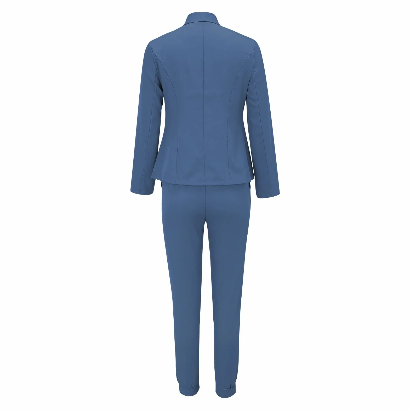 MJGkhiy Tailleur Donna Eleganti Pantaloni e Giacca da Cerimonia Curvy Completo Blazer a Maniche Lunghe Tuta Elastici in Vita Set di Abiti in Tinta Unita Pantalone Giacche Due Pezzi Elegante Suit